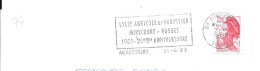 Lettre Entière Flamme 1989 Mirecourt Vosges - Maschinenstempel (Werbestempel)