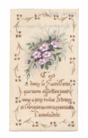 Image Pieuse Peinte Main, Enluminure, Calligraphie, Sacré Coeur, Fleurs, 1900 - Santini