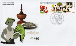 MYANMAR 2019 Mi 467 RICE FESTIVAL FDC - ONLY 1000 ISSUED - Buddhismus