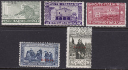 1926 ERITREA, N. 102/106, San Francesco, 5 Valori, MNH** - Erythrée