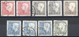 Schweden, 1957, Michel-Nr. 424-428 A+D, Gestempelt - Gebraucht