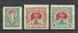 LITAUEN Lithuania 1920 Michel 73 - 75 * - Lituanie