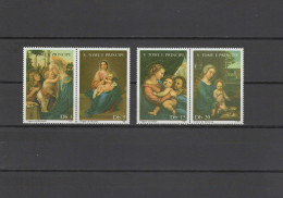 Sao Tome E Principe (St. Thomas & Prince) 1987 Paintings Botticelli, Murillo, Raphael, Memling, Christmas Set Of 4 MNH - Other & Unclassified