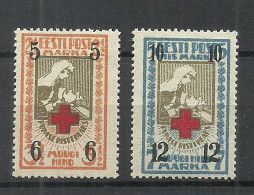 Estland Estonia 1926 Michel 60 - 61 * Red Cross Rotes Kreuz - Red Cross