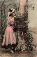 Carte     -    Belle Femme    , Cage D' Oiseaux       AQ992 - Femmes