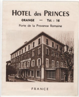 Hotel Des Princes - Orange - & Hotel - Documentos Históricos
