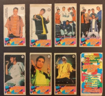 Lot Of 8 VIDAL Bubble Gum BACKSTREET BOYS 1997 Advertising Stickers. Testo Italiano Con Figurina Premio. - Other & Unclassified