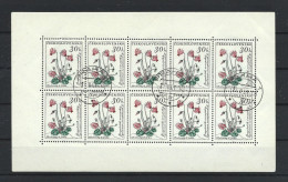 Ceskoslovensko 1960 Flowers Sheet Y.T. 1116 (0) - Used Stamps