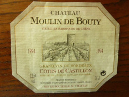 Château MOULIN DE BOUTY - 1994 - Côtes De Castillon - Bordeaux
