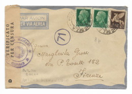 DA PM 210 SEZ. A ( BARGE - LIBIA ) A FIRENZE - 20.9.1942. - Military Mail (PM)