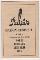 Maison Rubis - Basel - Robes Blouses Lingerie Bas - Documents Historiques