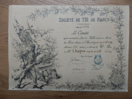 DIPLOME SOCIETE DE TIR DE NANCY 1889 - Documents