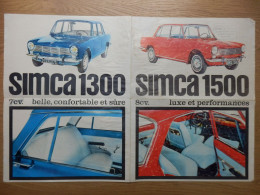 DEPLIANT PUBLICITAIRE VOITURE SIMCA 1500 ET 1300 - Automobilismo