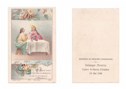 Oullins, 1re Communion De Solange Gourru, 1949, Cit. Saint Bonaventure, éd. Bouasse-jeune N° 1817 - Images Religieuses