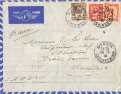 LETTRE AVION BIENHOA COCHINCHINE 20/6/1938 POUR ADJ CHEF AVIATION PETITES ECURIES VERSAILLES - Lettres & Documents