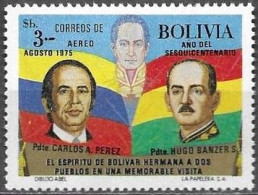 Bolivia Bolivie Bolivien 1975 Venezuela Presidents Hugo Banzer Carlos Perez Michel No. 884 MNH Mint Postfrisch Neuf ** - Bolivie
