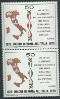 Italia 1970; Unione Di Roma All' Italia. Coppia Verticale. - 1961-70: Mint/hinged