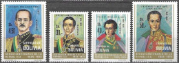 Bolivia Bolivie Bolivien 1975 Bolivian Presidents Hugo Banzer Simon Bolivar Michel No. 885-88 MNH Mint Postfr. Neuf ** - Bolivia