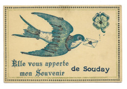SOUDAY - Elle Vous Apporte Mon Souvenir De SOUDAY - Hirondelle - Paillettes - Other & Unclassified
