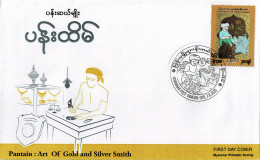 MYANMAR 2020 Mi 505 HANDICRAFTS – THE ART OF GOLD AND SILVERSMITH FDC - ONLY 1000 ISSUED - Myanmar (Burma 1948-...)