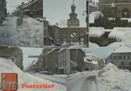 PONTARLIER, MULTIVUE SOUS LA NEIGE COULEUR  REF 16867 - Pontarlier