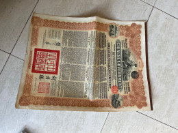 Obligation 505 Francs Chines Governement 1913 - Autres & Non Classés