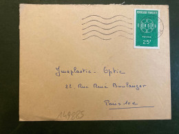 LETTRE TP EUROPA 25F OBL.MEC.20-6 1960 ERMONT (95) - Briefe U. Dokumente