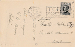 GENOVA 04.1928 - ANNULLO TARGHETTA "1928 TORINO ESPOSIZIONI" PER TRIESTE - Marcophilie