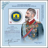 2023, Romania, National University, Famous People, King Ferdinand, Universities, Souvenir Sheet, MNH(**), LPMP 2422a - Unused Stamps