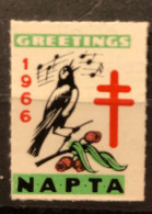 AUSTRALIA 1966 Anti-TB Stamp Birds Magpie NAPTA MNH - Andere & Zonder Classificatie
