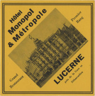 Hôtel Monopol & Métropole - Lucerne - & Hotel, Label - Hotelaufkleber