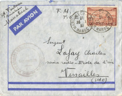 LETTRE AVION 63e ESCADRE AERIENNE MARRAKECH 23/1/1937 POUR VERSAILLES ECOLE DE L AIR - Lettres & Documents