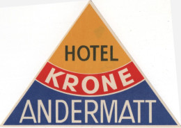 Hotel Krone Andermatt - & Hotel, Label - Etiketten Van Hotels