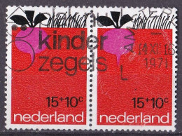 (Niederlande 1971) O/used Waagrechtes Paar (A5-19) - Oblitérés