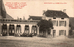 N°4462 W -cpa Montigny Sur Aube -hôtel Et Café De La Place- - Andere & Zonder Classificatie