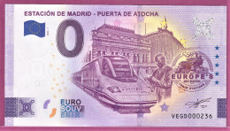 0-Euro VEGD 01 2022 ESTATION DE MADRID - PUERTA DE ATOCHA - AVE TREN - Private Proofs / Unofficial