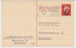 Briefkaart G. 308 A Deventer - Gorinchem 1952 - Entiers Postaux