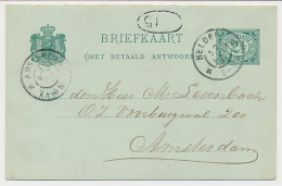 Briefkaart G. 52 Helder - Amsterdam 1901 - Entiers Postaux