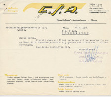 Brief Marum 1959 - E.S.A. - Elema Stollenga S Autobusdiensten - Holanda