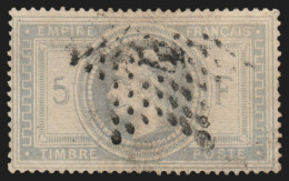 N°33, Napoléon Lauré, 5fr Gris-violet, Oblitéré étoile De Paris - TB D'ASPECT - 1863-1870 Napoleon III Gelauwerd
