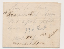 Moordrecht - Arnhem 1855 - Begeleidingsbrief - ...-1852 Prephilately