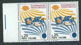 Italia 1967; Giornata Del Francobollo: Coppia Con Un Bordo A Sinistra. - 1961-70: Mint/hinged