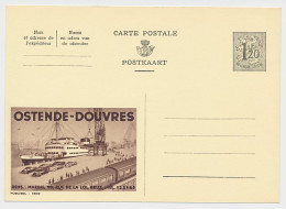Publibel - Postal Stationery Belgium 1952 Ferry Boat - Oostende - Dover - Train - Loading - Transport - Bateaux
