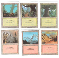 12 MAGIC THE GATHERING - 3 X SWAMP + MOUNTAIN + FOREST + ISLAND - Lots