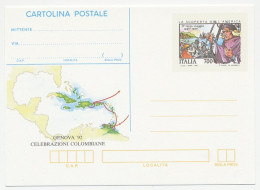 Postal Stationery Italy 1992 Discovery Of America - Explorers