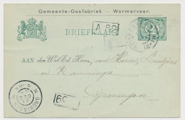 Briefkaart G. 55 Particulier Bedrukt Wormerveer 1904 - Entiers Postaux