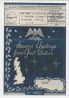 V-Mail GB / UK - USA Season S Greetings - Map Great Britain - Christmas