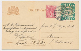 Briefkaart G. 166 / Bijfrankering Goes - Zwitserland 1921 - Entiers Postaux