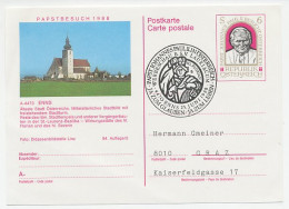 Postal Stationery / Postmark Austria 1988 Pope John Paul II - Sonstige & Ohne Zuordnung