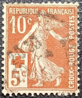 N°147 Semeuse 10c +5c Rouge. Oblitéré. - Oblitérés